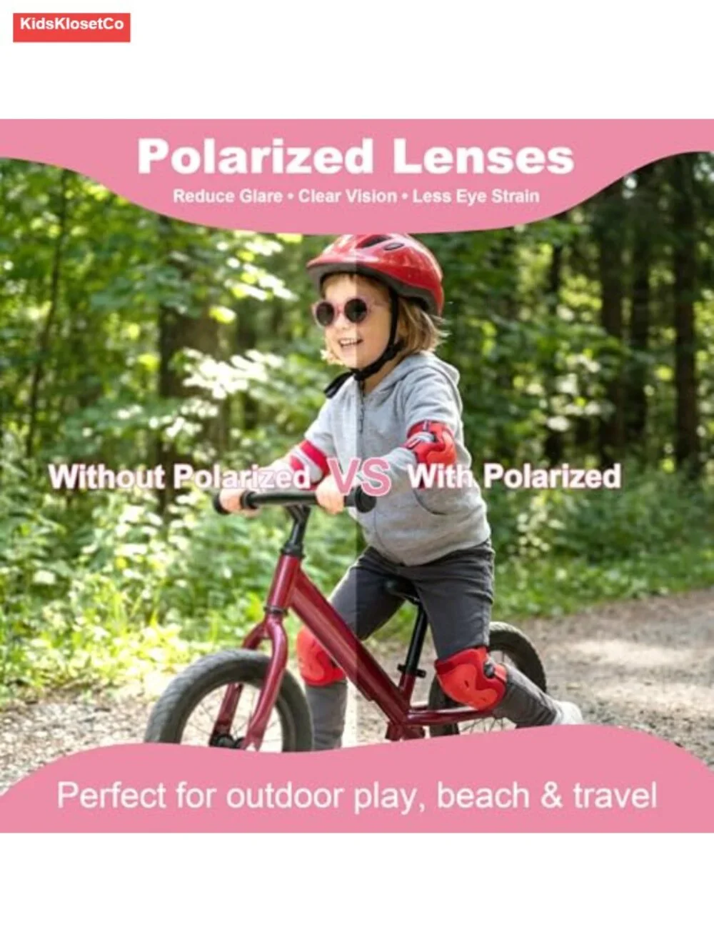 Kids TR90 Round Polarized Sunglasses UV400 Flexible Frame Ages 3-8